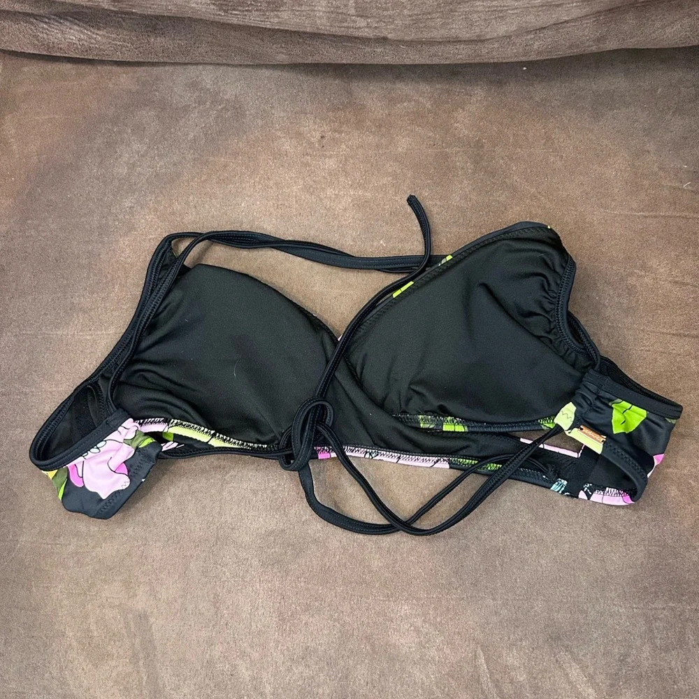 PINK Victoria's Secret Black Floral Bikini